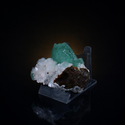 Green Double-Terminated Prismatic Apophyllite on Dark Rock Matrix · 140 g · 9 × 6 × 6 cm · Pune, Maharashtra, India