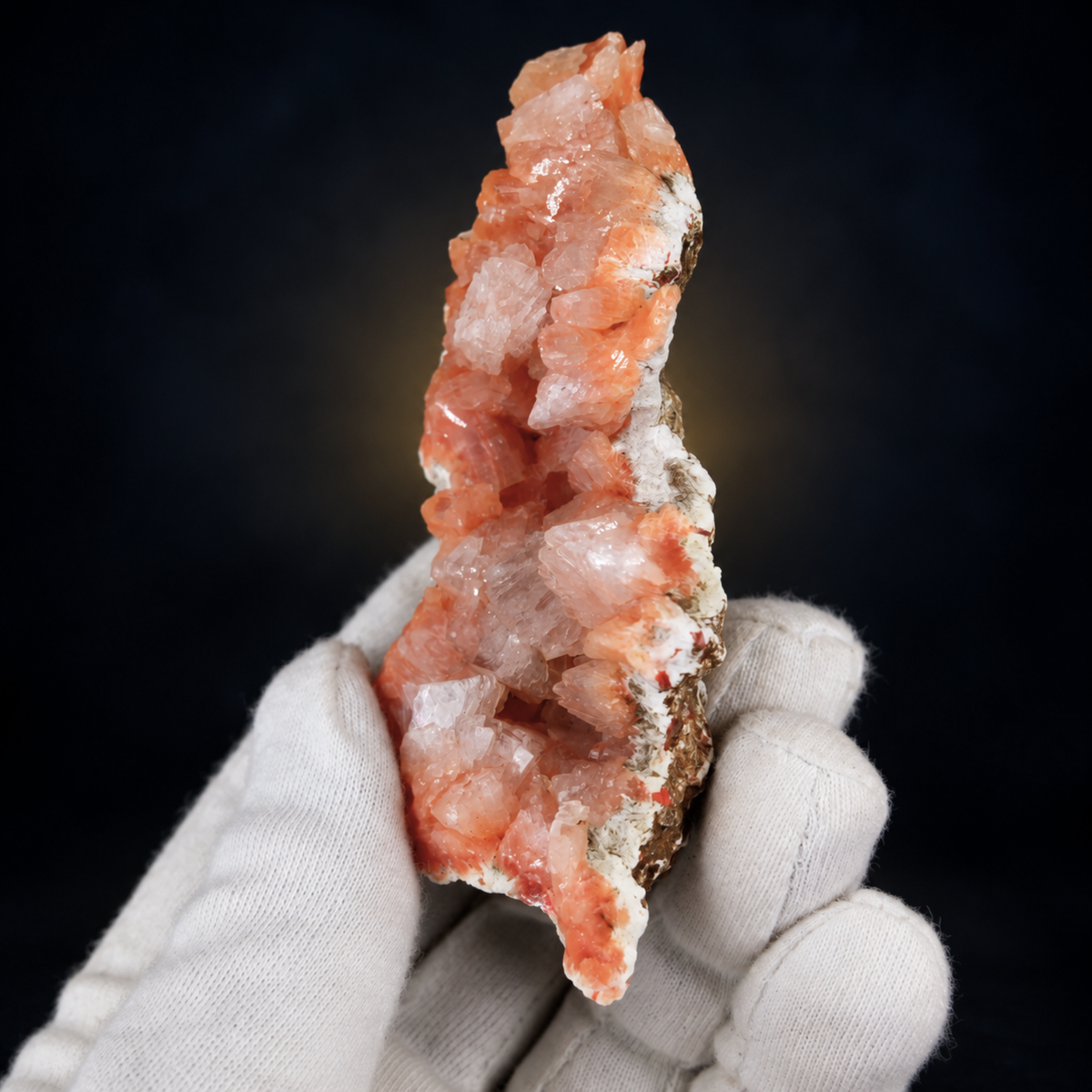Natural Orange Stilbite Crystal Cluster on Matrix – 90 g