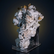 Natural Fluorescent Transparent Apatite with Pyrite &amp; Black Tourmaline on Matrix