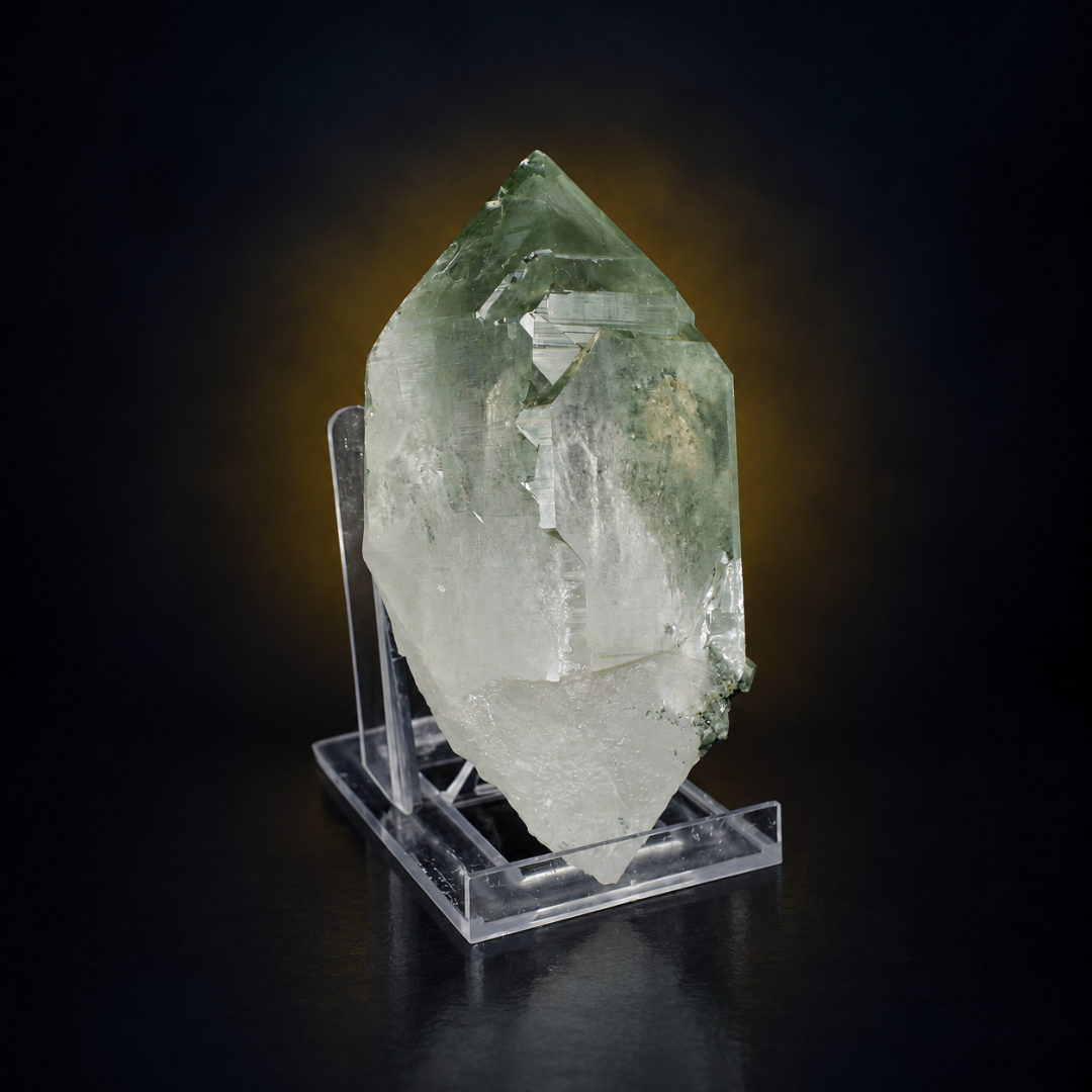 Natural Green Chlorite Himalayan Quartz Crystal – Mineral Specimen from India