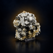 Natural Fluorescent Transparent Apatite Crystal with Pyrite Black Inclusions
