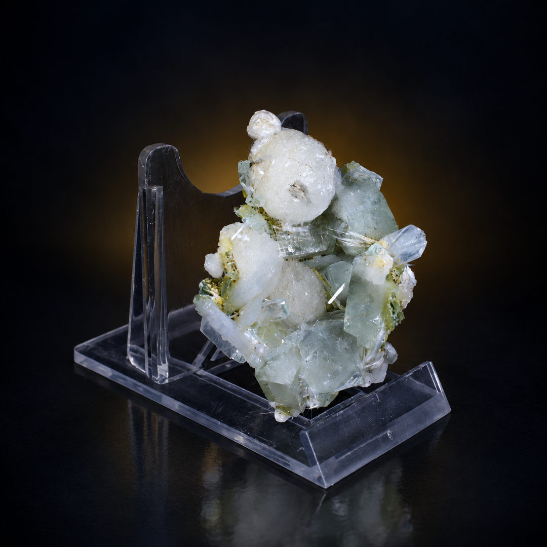 Natural Apophyllite with Heulandite &amp; Okenite Mineral Specimen – 40g