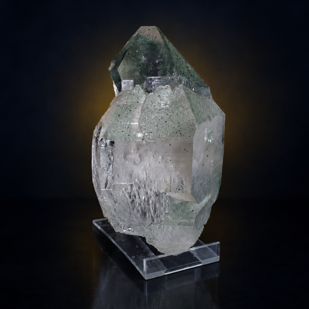 Natural Green Chlorite Himalayan Quartz Crystal – Mineral Specimen from India