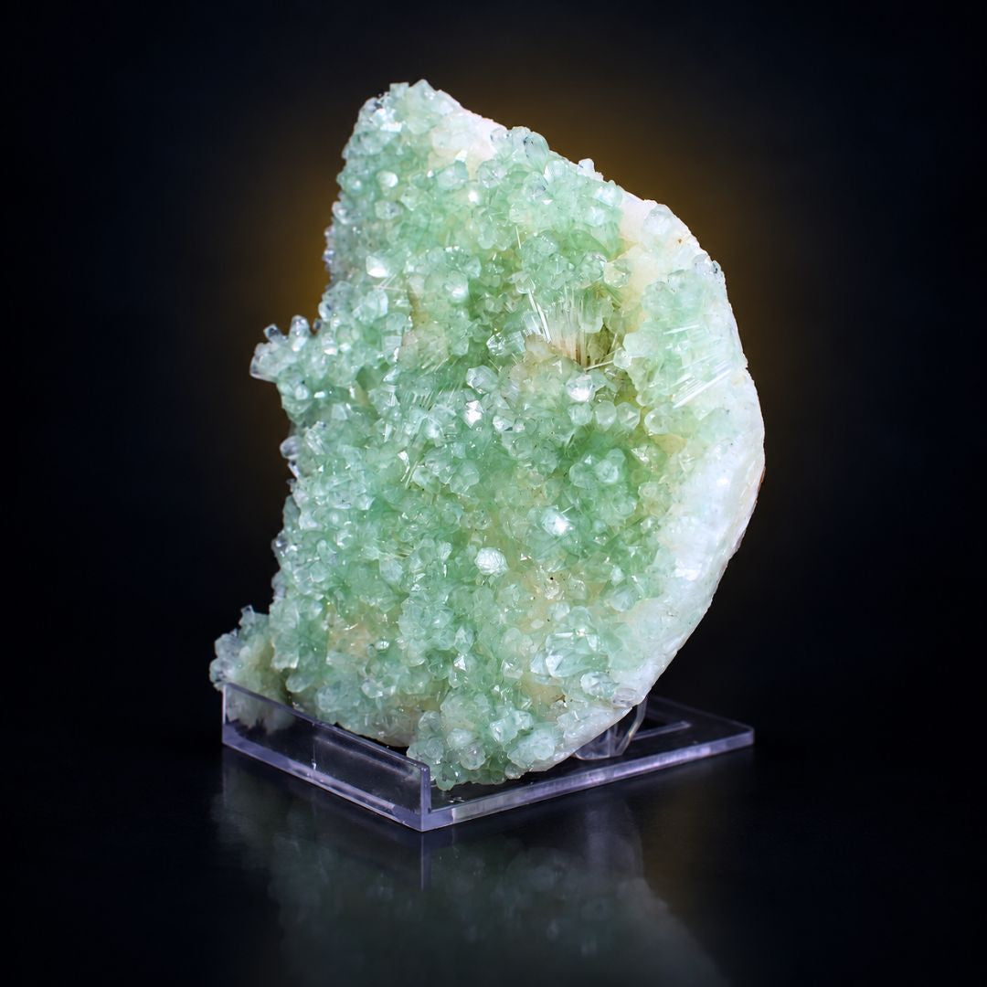 Natural Green Apophyllite Crystal Matrix Mineral Specimen from India 745 gm 14 × 14 × 4 cm
