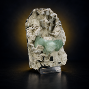 Natural Green Apophyllite with Heulandite Crystal Specimen – India