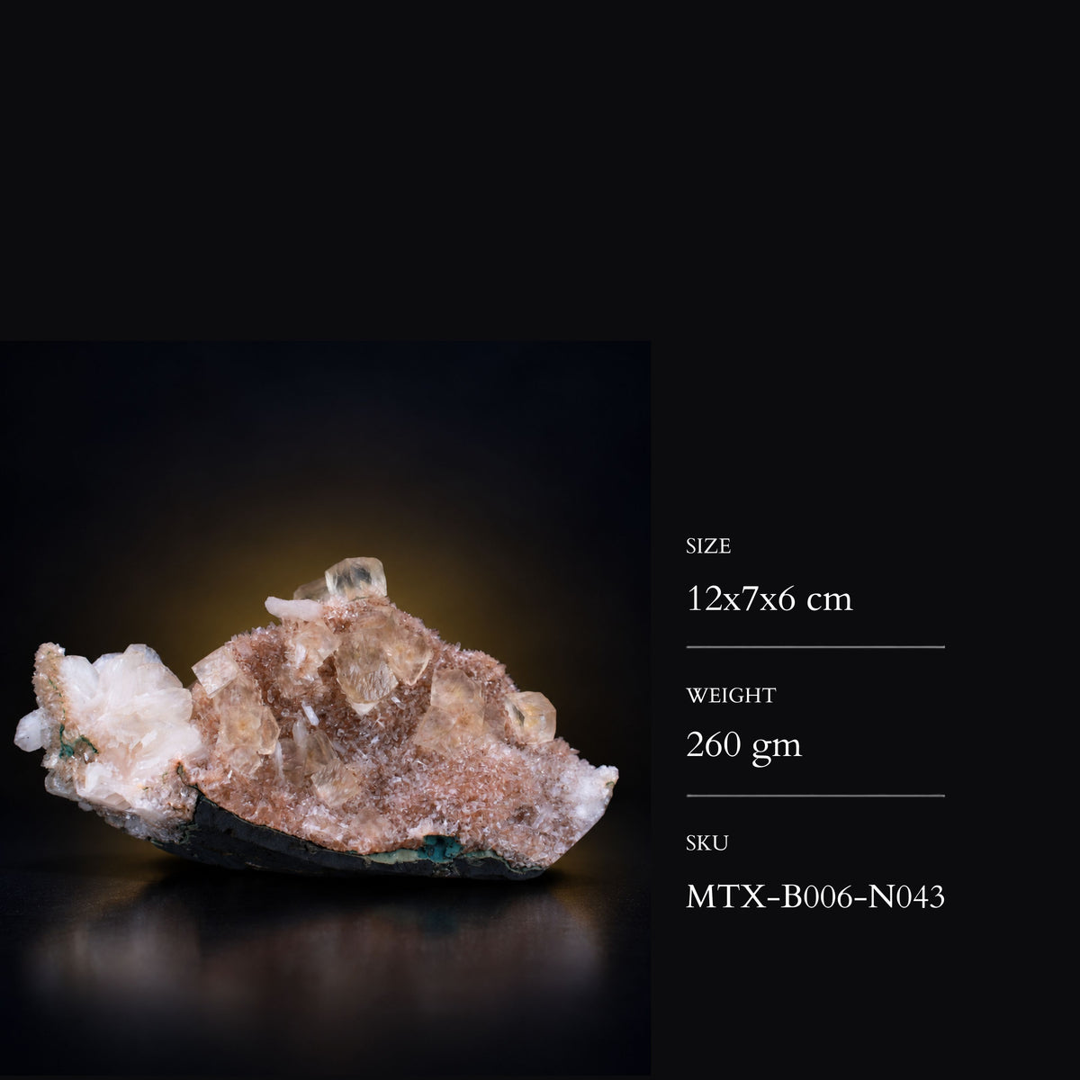 Calcite with Stilbite on Dark Gray Rock Matrix · 260 g · 12 × 7 × 6 cm