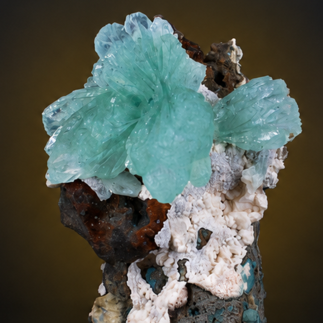 Green Apophyllite on Matrix · 90 g · 8 × 5 × 3 cm · India