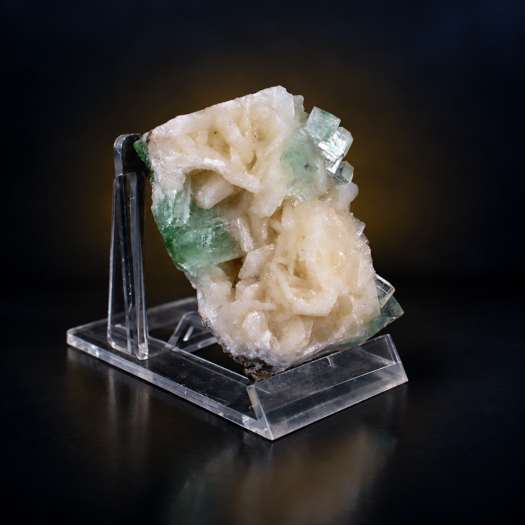 Natural Green Apophyllite with Heulandite Mineral Specimen – 90g