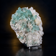 Natural Green Apophyllite with Mordenite Heulandite Crystal Specimen – India