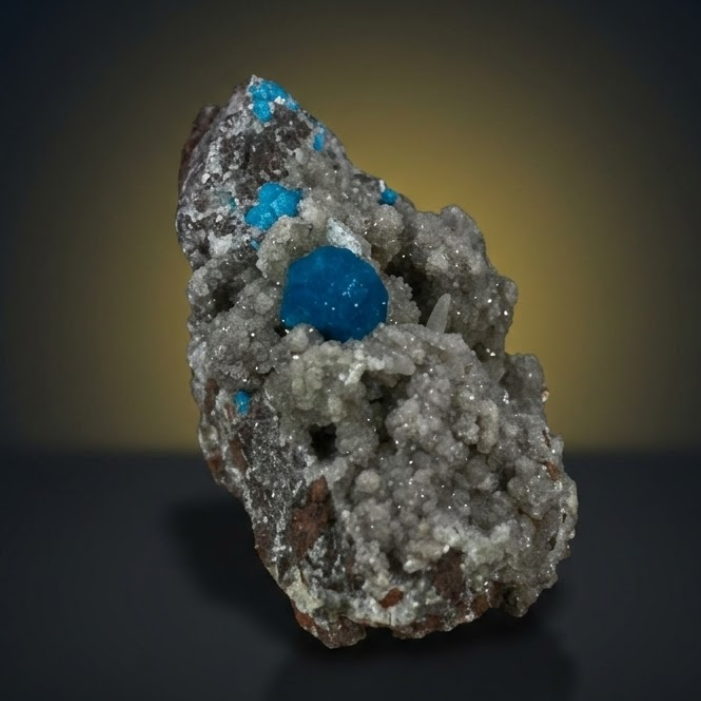 Natural Cavansite Matrix Mineral Specimen from India