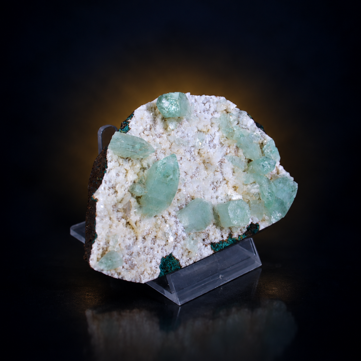 Natural Green Apophyllite with White Stilbite on Matrix – 180 g