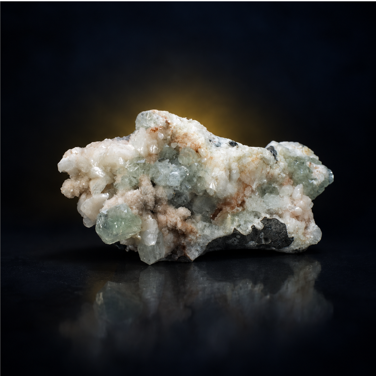 Natural Green Apophyllite with Heulandite Crystal Specimen | 13×5×4 cm | 300g