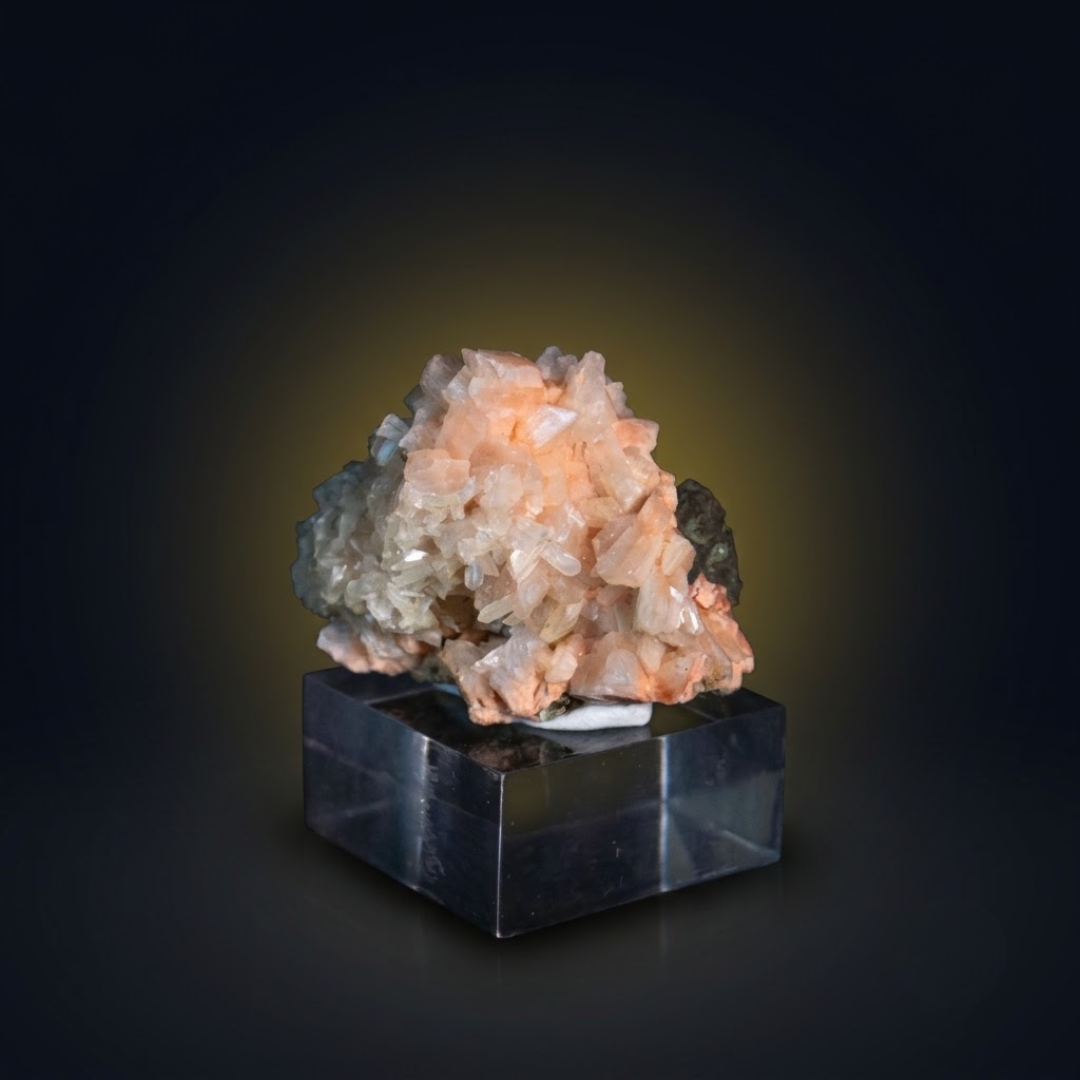 Natural Orange Stilbite Crystal with Heulandite – Mineral Specimen from India