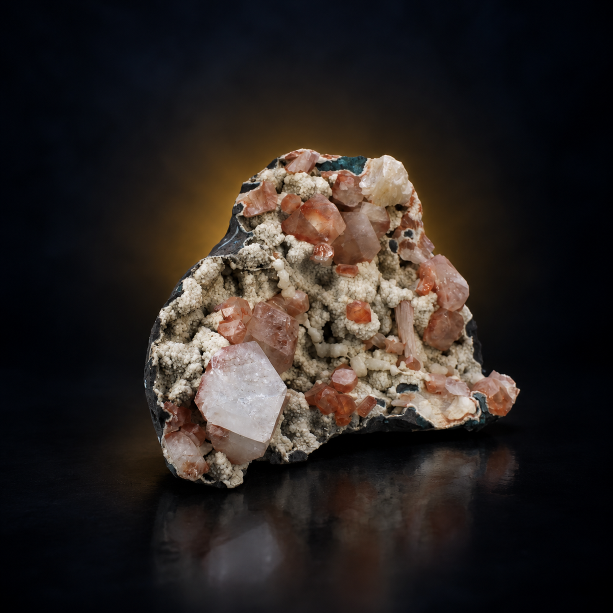 Natural Apophyllite Heulandite with Stilbite on Basalt Matrix – 500 g