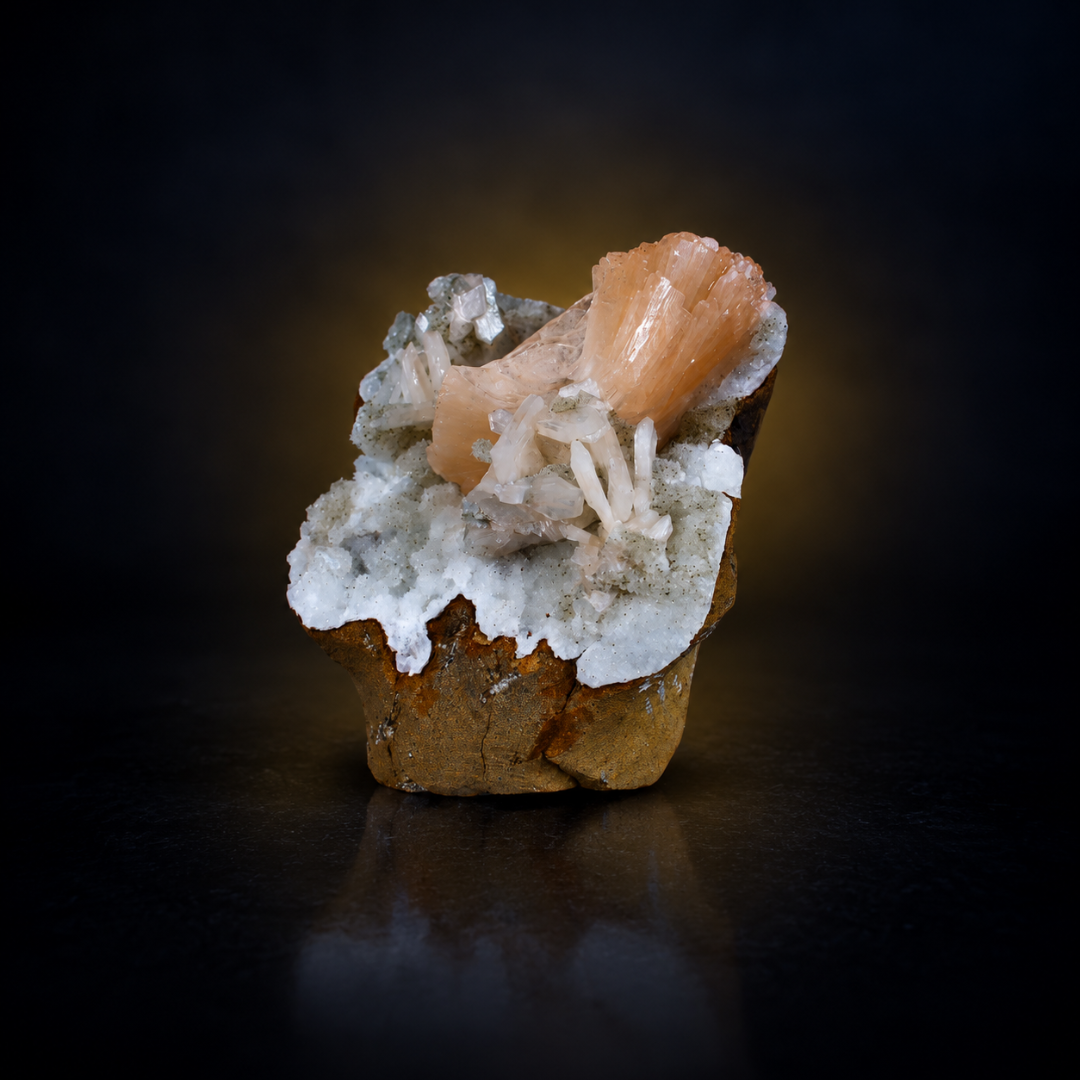 Natural Stilbite with Chalcedony Mineral Specimen – 210g