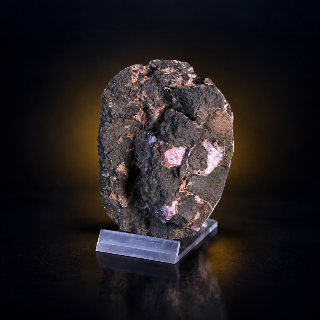 Natural Pink Calcite Crystal Mineral Specimen – India