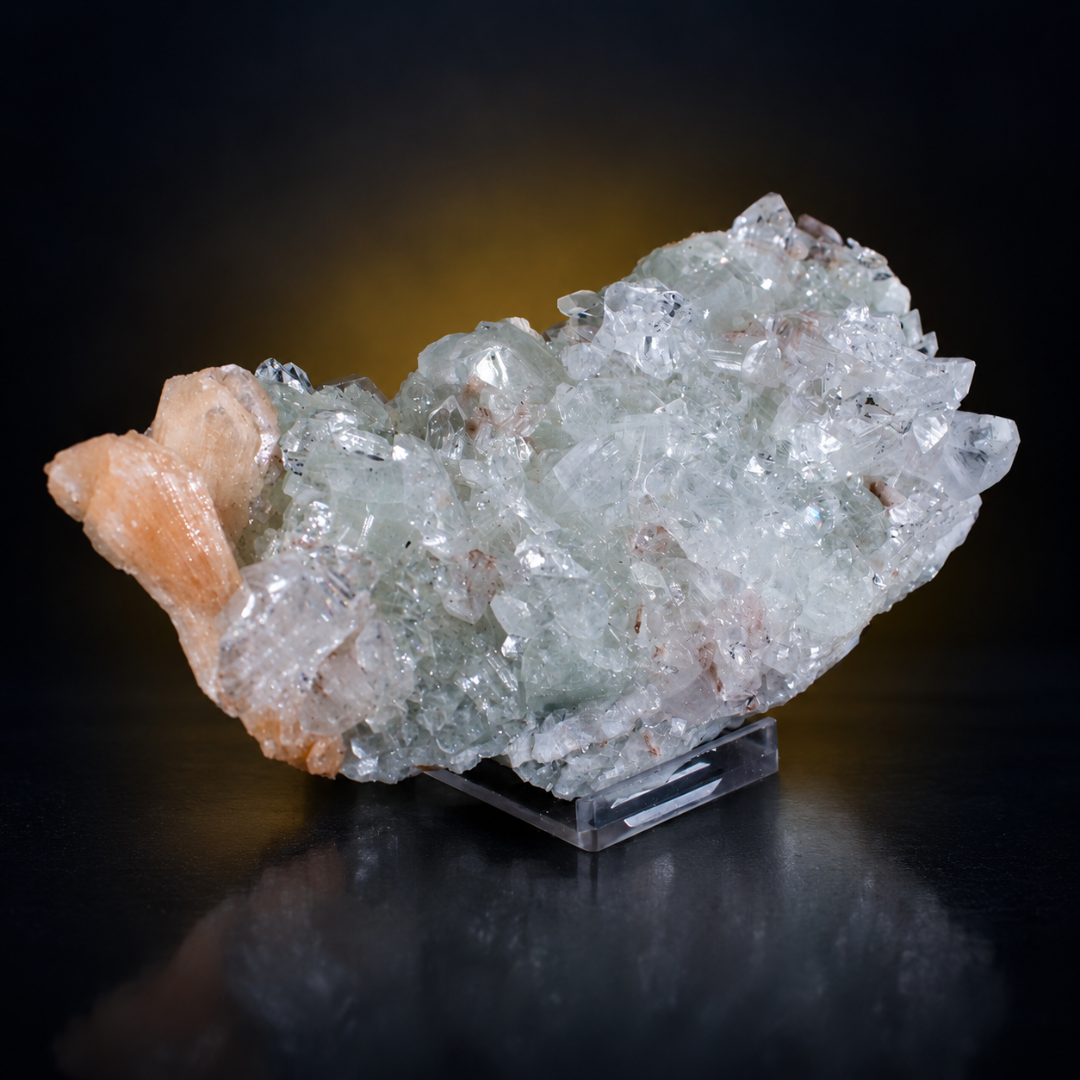 Natural Apophyllite with Heulandite Crystal Specimen – India