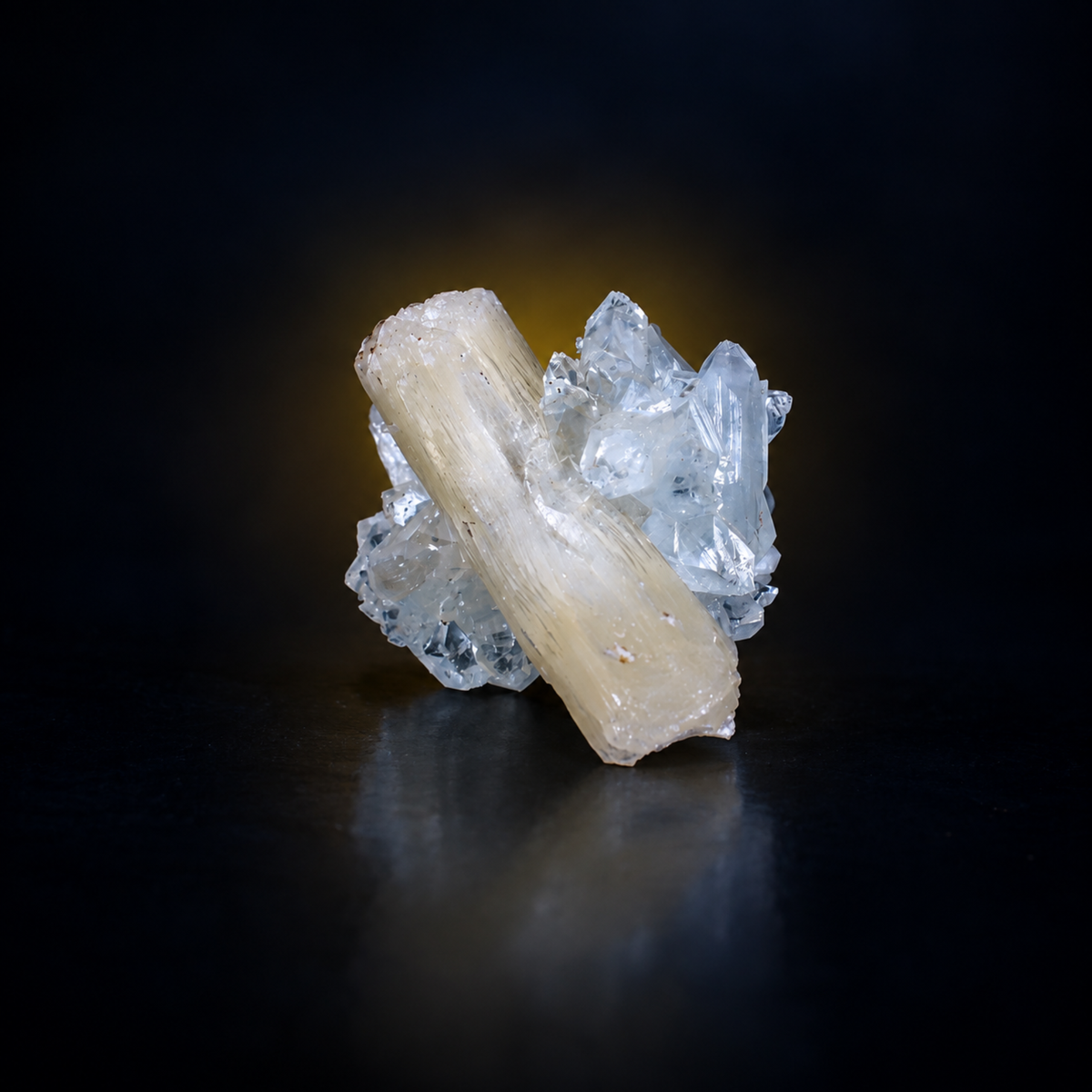 Natural Stilbite with Apophyllite Crystal Cluster – 40 g