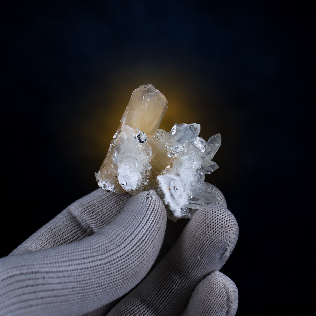 Natural Apophyllite with Stilbite Crystal Cluster – 30 g