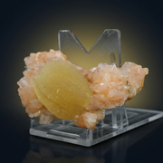 Natural Orange Stilbite Crystal Cluster with Calcite – 50g