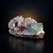 Natural Green Apophyllite, Stilbite with Heulandite Crystal Specimen – India