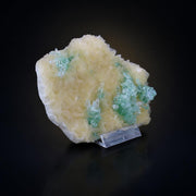 Natural Green Apophyllite with Stilbite Crystal Matrix Mineral Specimen from India 290 gm 13 × 9 × 3 cm