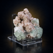 Natural Pink Stilbite with Green Apophyllite Mineral Specimen – 80g