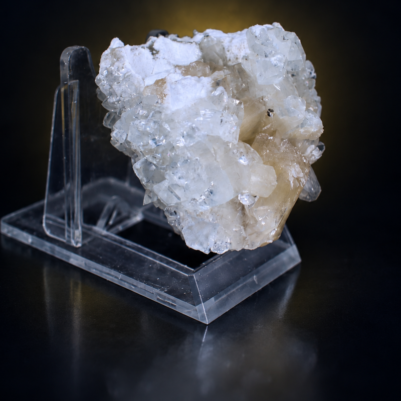 Stilbite Radiating Crystal Group and Apophyllite Cluster — Pune, India | 120 g | 7 × 5 × 5 cm