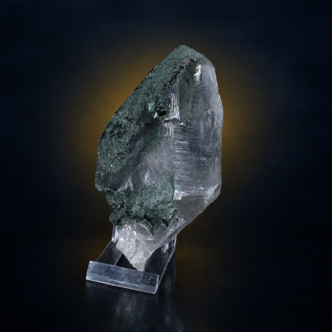 Natural Green Chlorite Himalayan Quartz Crystal – Mineral Specimen from India