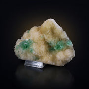 Natural Green Apophyllite with Stilbite Crystal Matrix Mineral Specimen from India 410 gm 15 × 9 × 2 cm