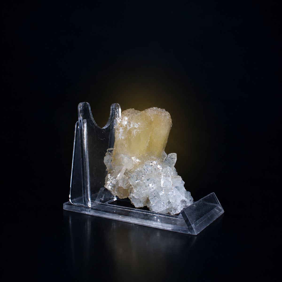 Natural Stilbite with Apophyllite Crystal Cluster