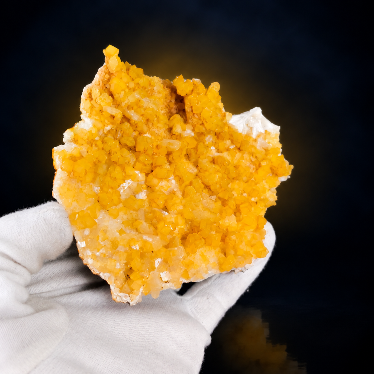 Natural Orange Calcite with  Stilbite Crystal Cluster 180 g