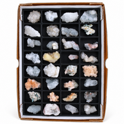 Mixed Natural Apophyllite, Stilbite &amp; Zeolite Mineral Lot – 32 Pieces