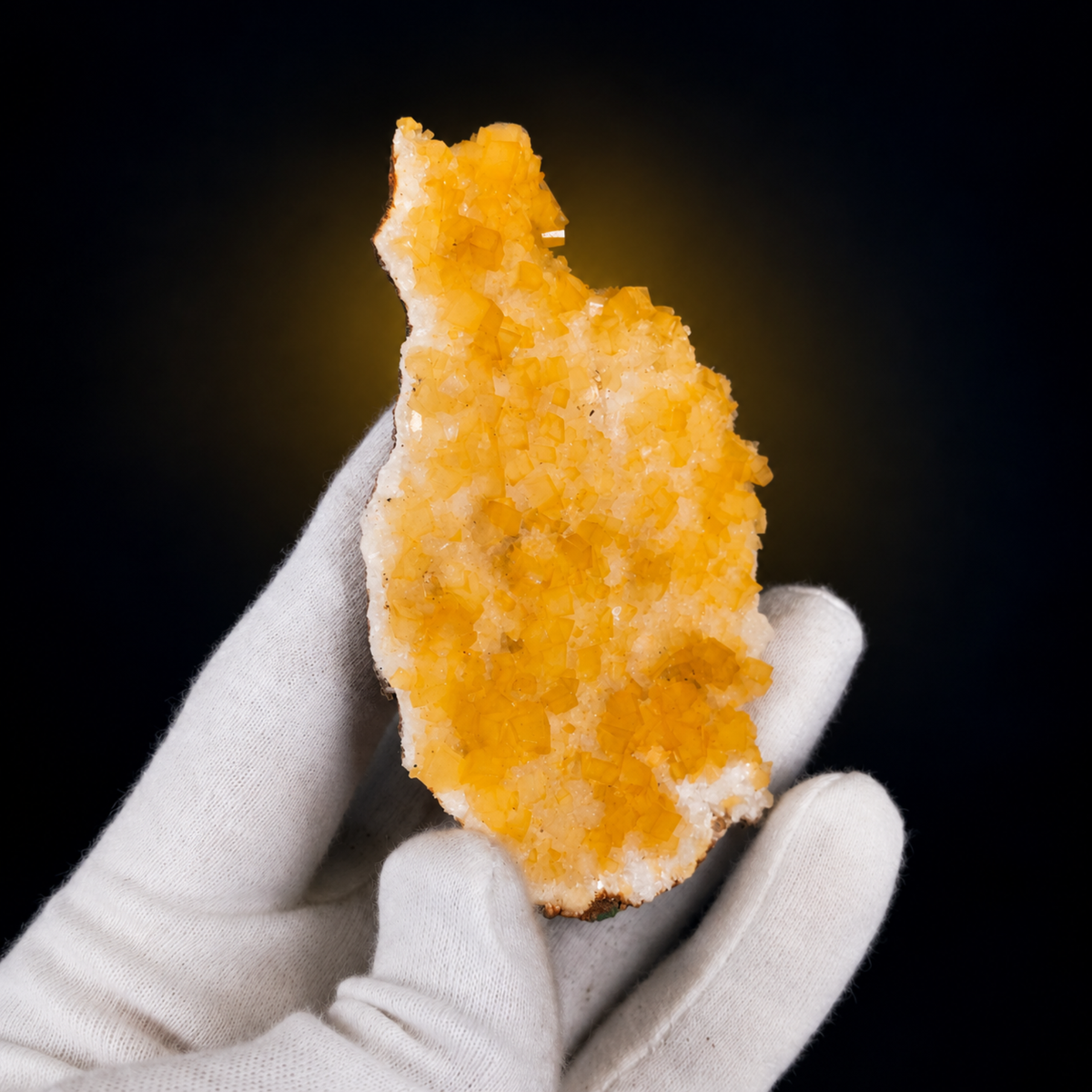 Natural Orange Calcite with White Stilbite Crystal Cluster – 60 g