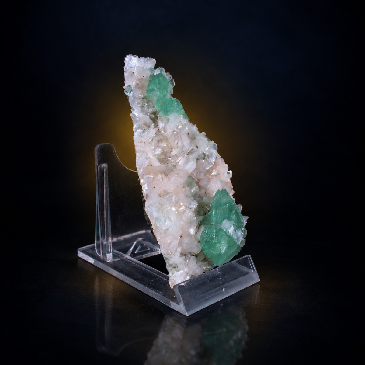 Natural Green Apophyllite with Stilbite Crystal Cluster – 100 g