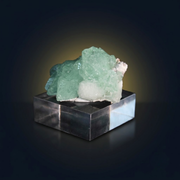Natural Green Apophyllite Crystal with Heulandite Matrix – Mineral Specimen from India