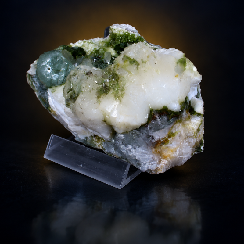 Green Apophyllite Tabular Crystal Group with Stilbite and Heulandite | 200 g | 10 × 6 × 6 cm