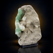 Natural Green Apophyllite with Heulandite Crystal Specimen – India