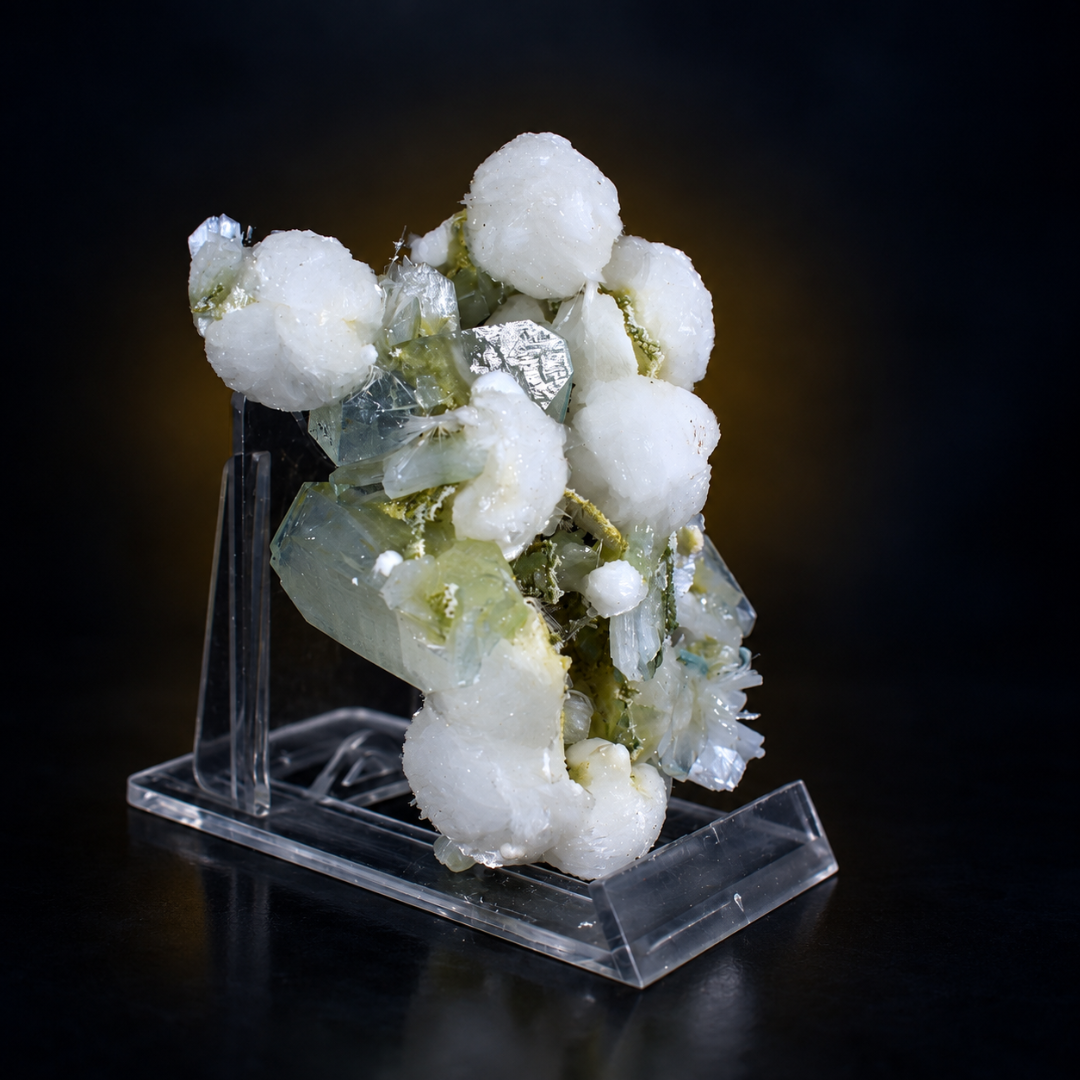 Natural Apophyllite with Heulandite &amp; Okenite Mineral Specimen – 80g