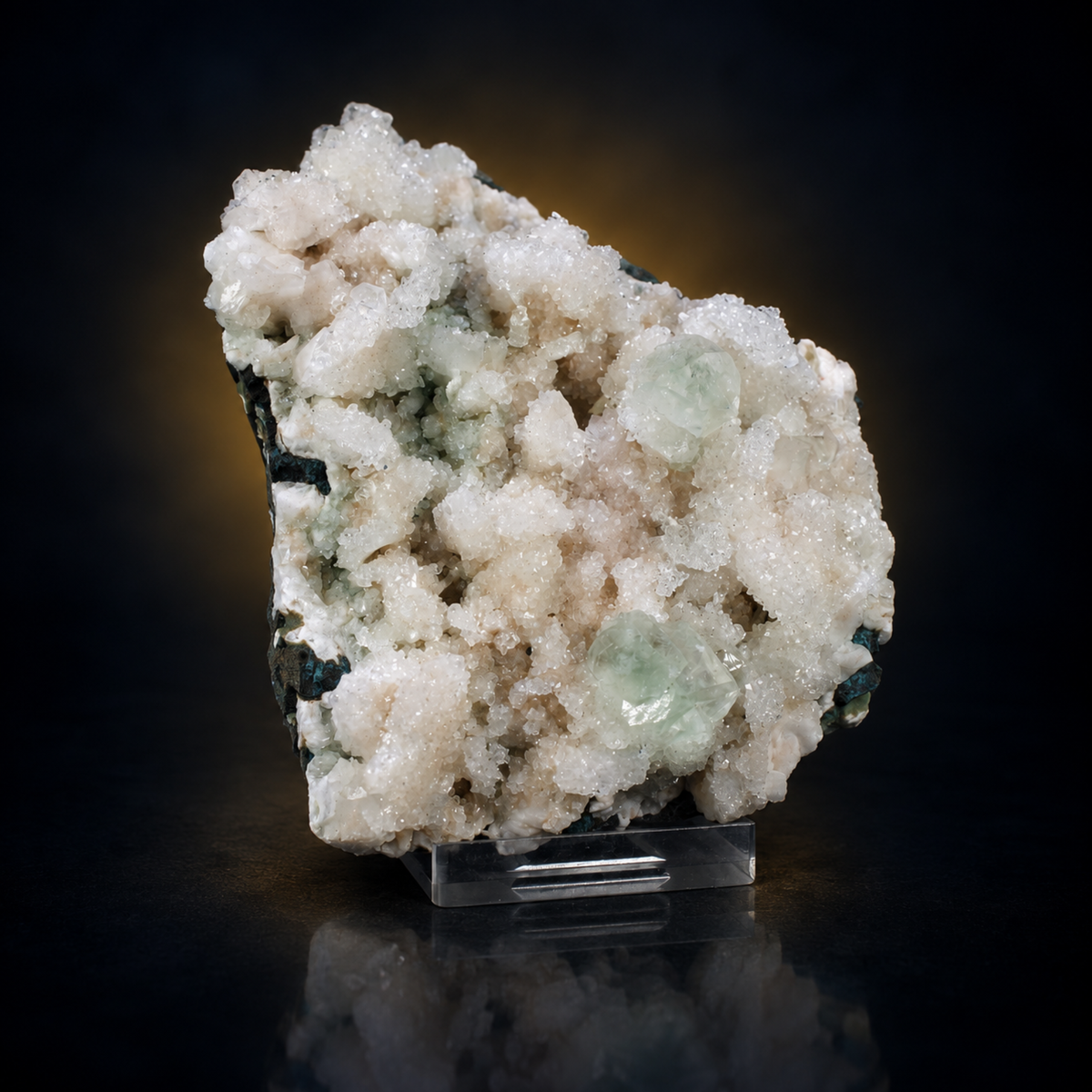 Green Apophyllite with Stilbite & Heulandite Crystal Specimen | 11×8×4 cm | 340g