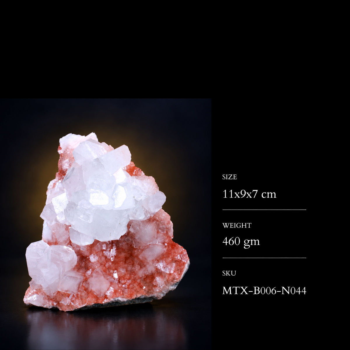 Apophyllite with Stilbite on Tabular Formation · 460 g · 11 × 9 × 7 cm