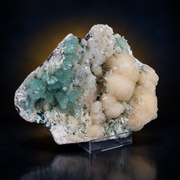Natural Green Apophyllite with Heulandite Matrix Mineral Specimen