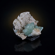 Natural Green Apophyllite with Heulandite  Mordenite Crystal Specimen – India