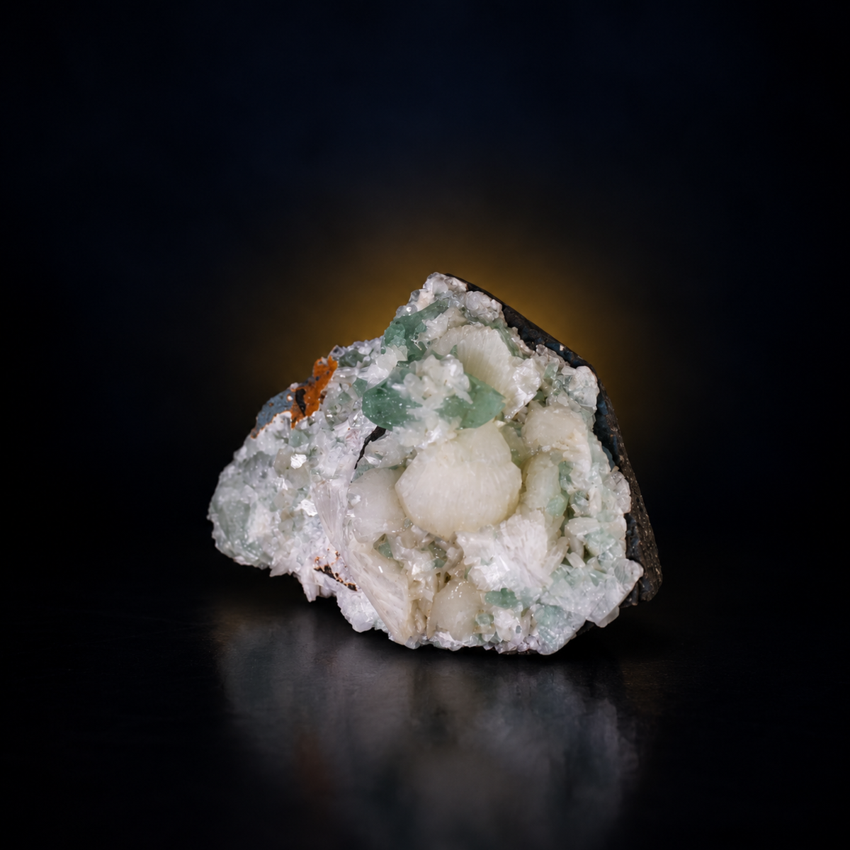 Natural Green Apophyllite with Stilbite & Heulandite – 630 g