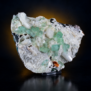 Natural Green Apophyllite with Heulandite Crystal Specimen – India