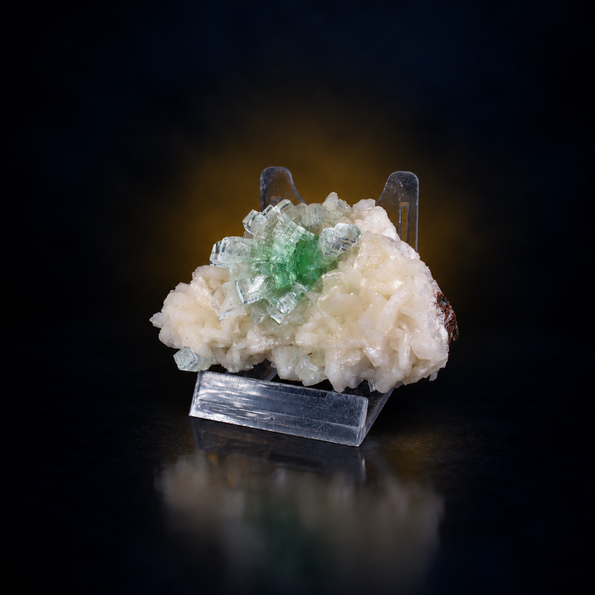 Natural Green Apophyllite with Stilbite on Heulandite Matrix – 100 g