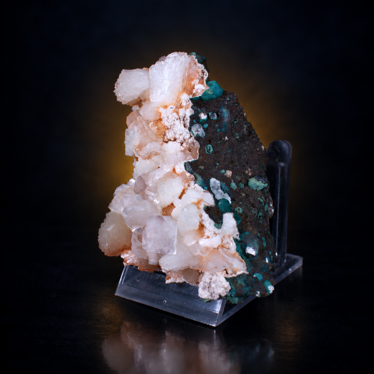 Stilbite & Peach-Pink Heulandite on Basalt Matrix | 9×5×4 cm | 170g