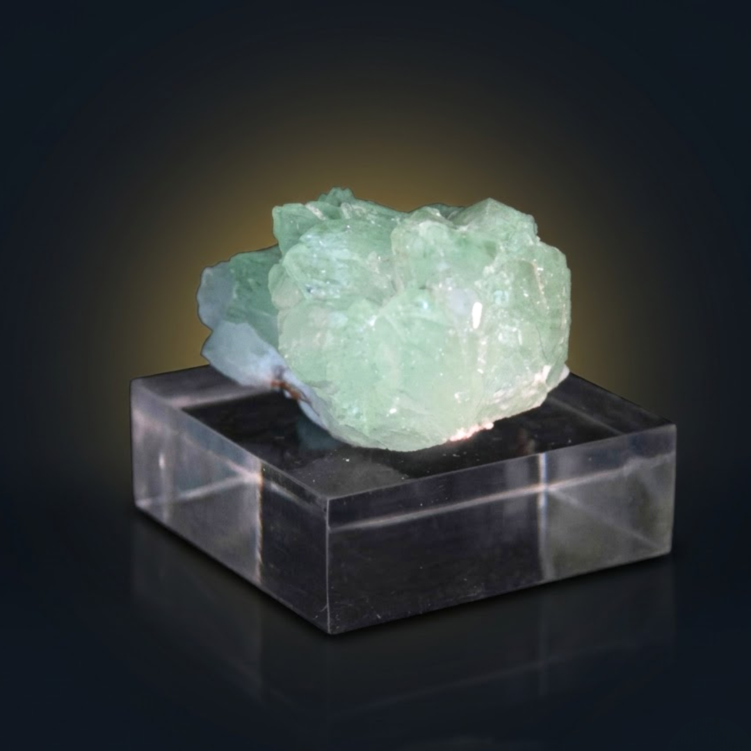 Natural Green Apophyllite Crystal Matrix – Mineral Specimen from India