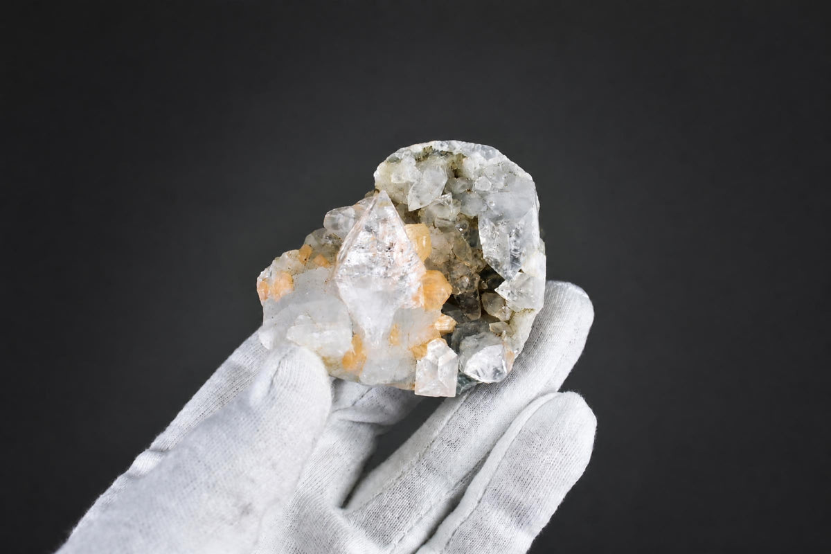Apophyllite and Quartz specimen — India.