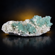 Natural Green Apophyllite with Mordenite Heulandite Crystal Specimen – India